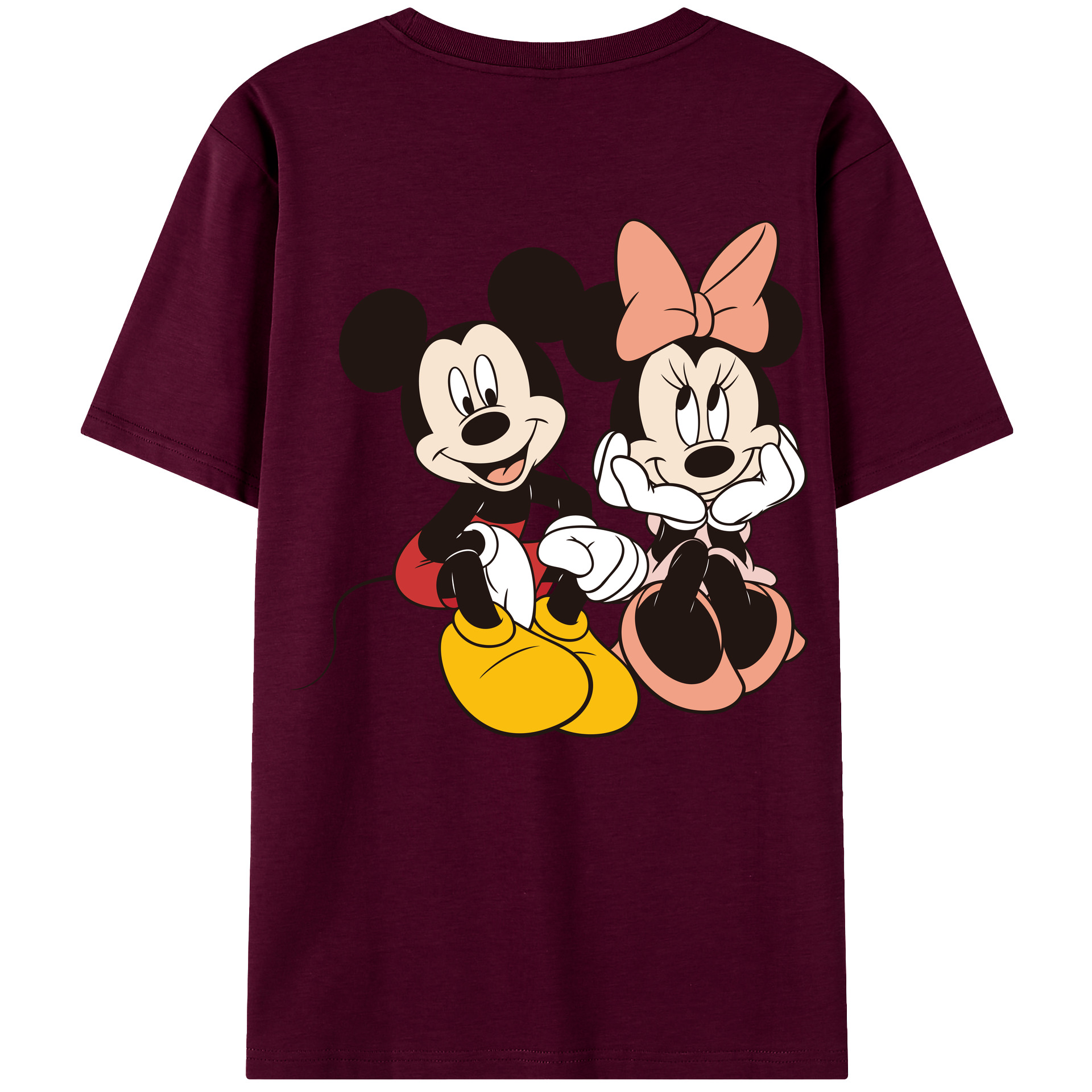 （画像用） ミッキーマウス Mickey Mouse レディース半袖Tシャツ(バックプリント)